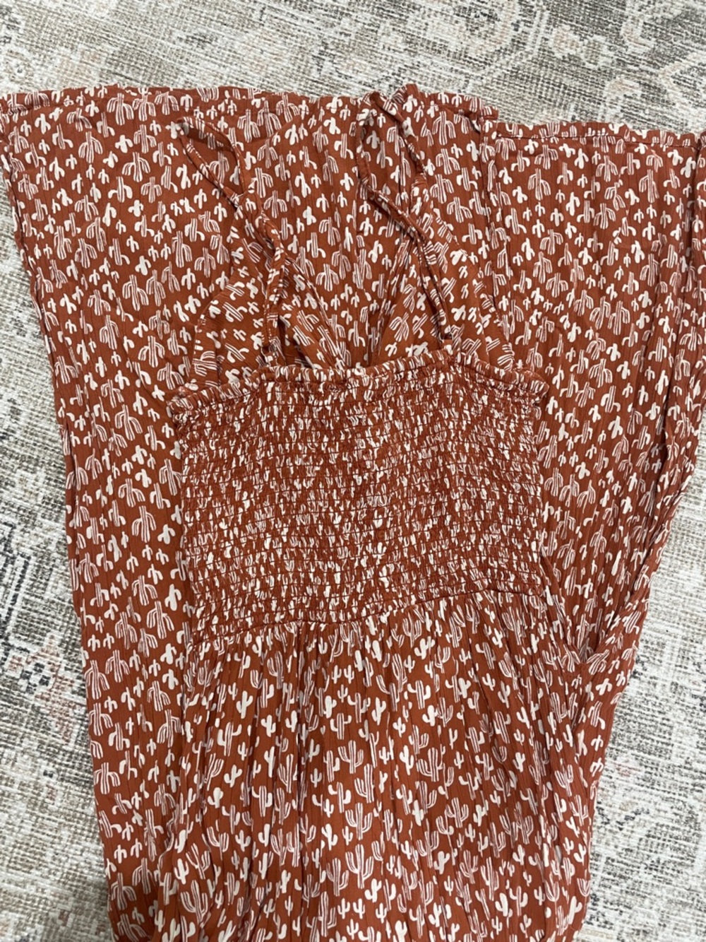 Rust Floral Tie-Knot Maxi Dress - Picture 4 of 4